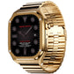 Smartwatch with a 1.96-inch screen, showcasing IP68 waterproof and ECG features.

