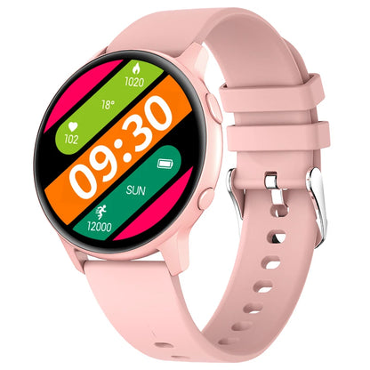 Vibrant pink smartwatch designed for girls with waterproof features and fitness tracking.

