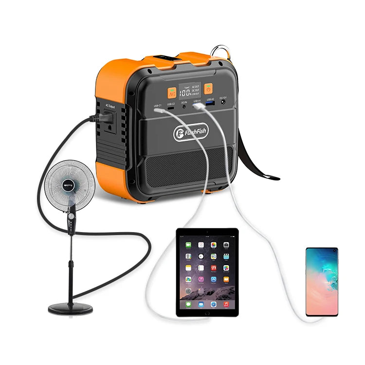 Compact Flashfish A101 Mini Power Station with 120W output, ideal for outdoor and emergency use