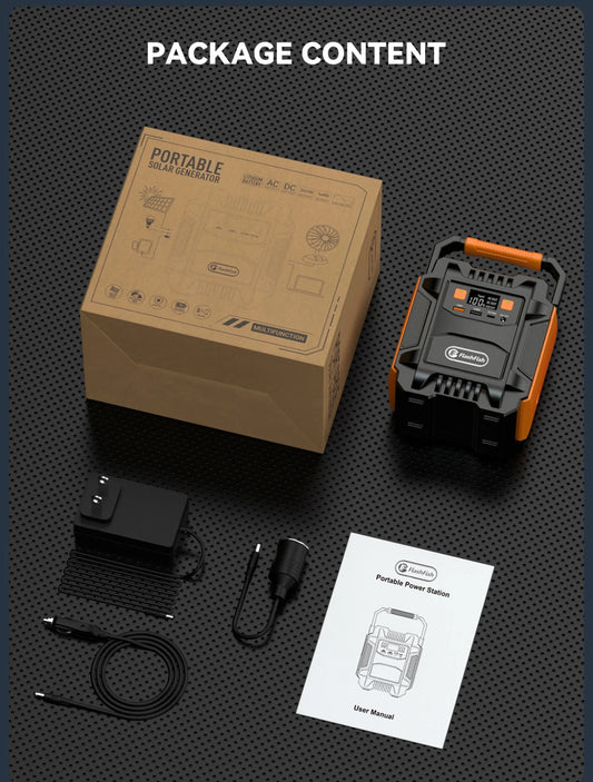 Flashfish A201 portable power station with 200W output and compact design.

