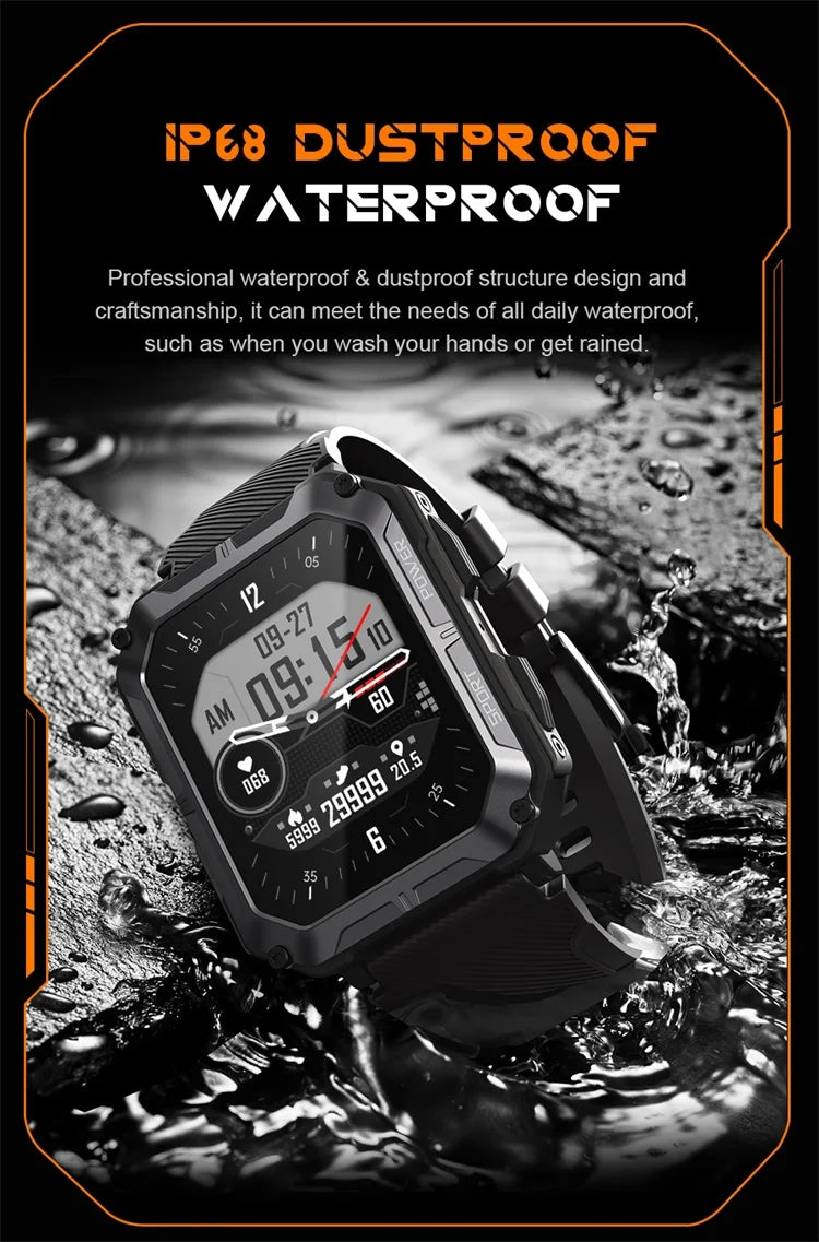 A rugged outdoor smartwatch featuring sport tracking and water resistance, perfect for adventures.


