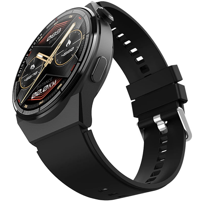 Smartwatch with a 1.52-inch color screen, NFC, and voice assistant capabilities.

