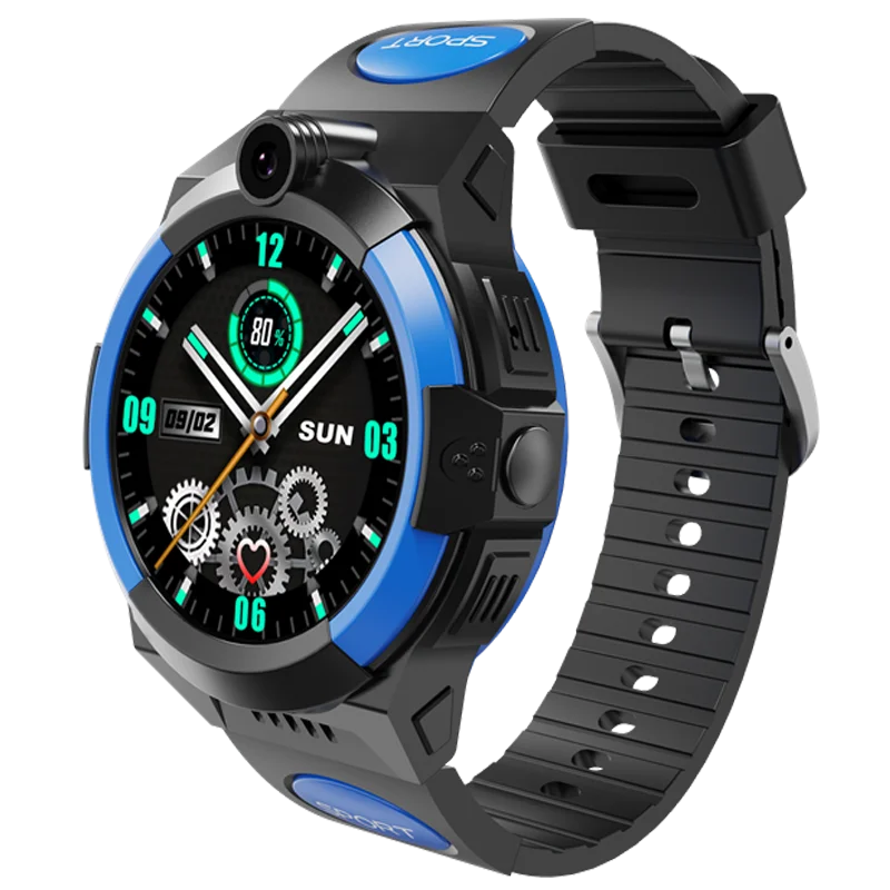 Kids 4G GPS smartwatch with phone call and tracking features, designed for safety and durability.

