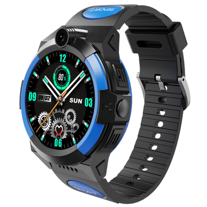 Kids 4G GPS smartwatch with phone call and tracking features, designed for safety and durability.


