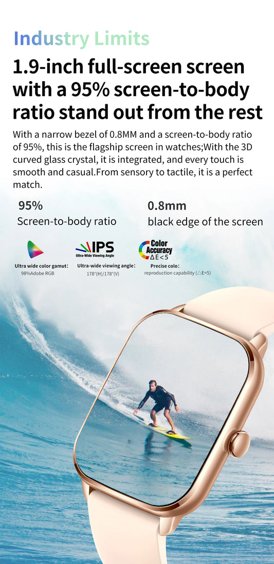 Valdus 1.9-inch thin and lightweight smartwatch with a stylish design and fitness tracking features.

