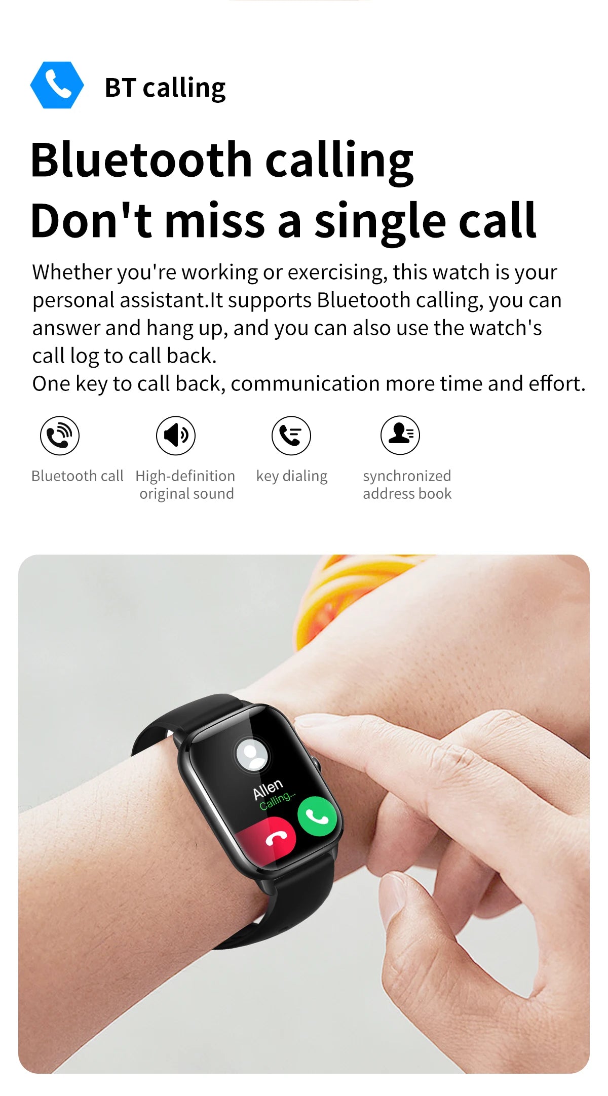 Valdus 1.9-inch thin and lightweight smartwatch with a stylish design and fitness tracking features.

