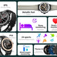 Stylish E19 smartwatch with a round dial, showcasing its waterproof feature and modern design.

