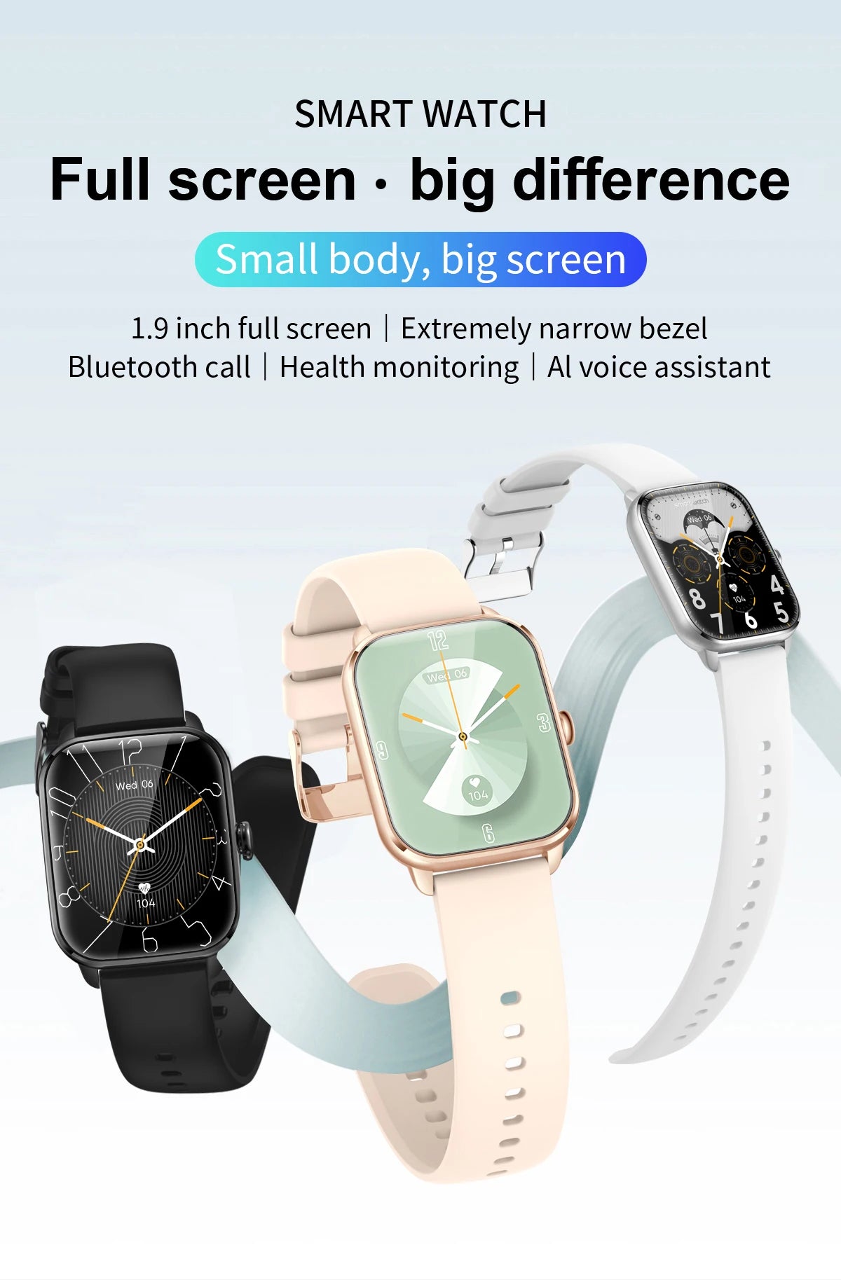 Valdus 1.9-inch thin and lightweight smartwatch with a stylish design and fitness tracking features.

