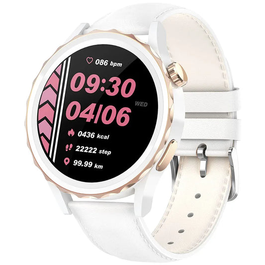 Valdus women’s smartwatch featuring IP68 waterproofing, AI voice assistance, and an elegant design.

