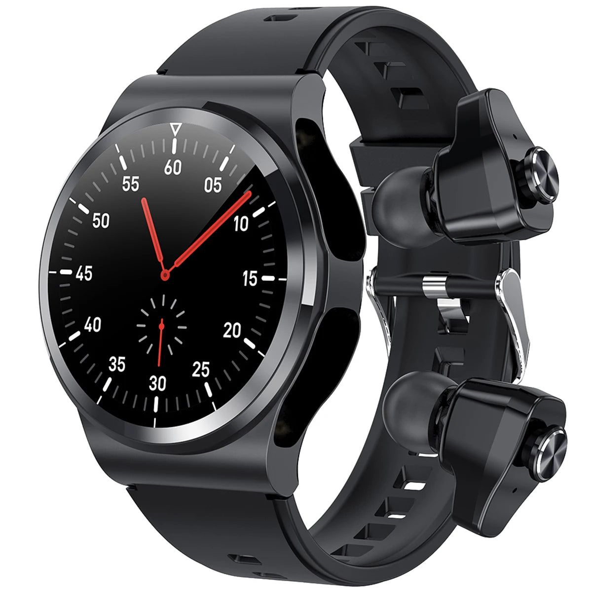 A sophisticated 2-in-1 smartwatch featuring advanced fitness tracking and customizable watch faces.

