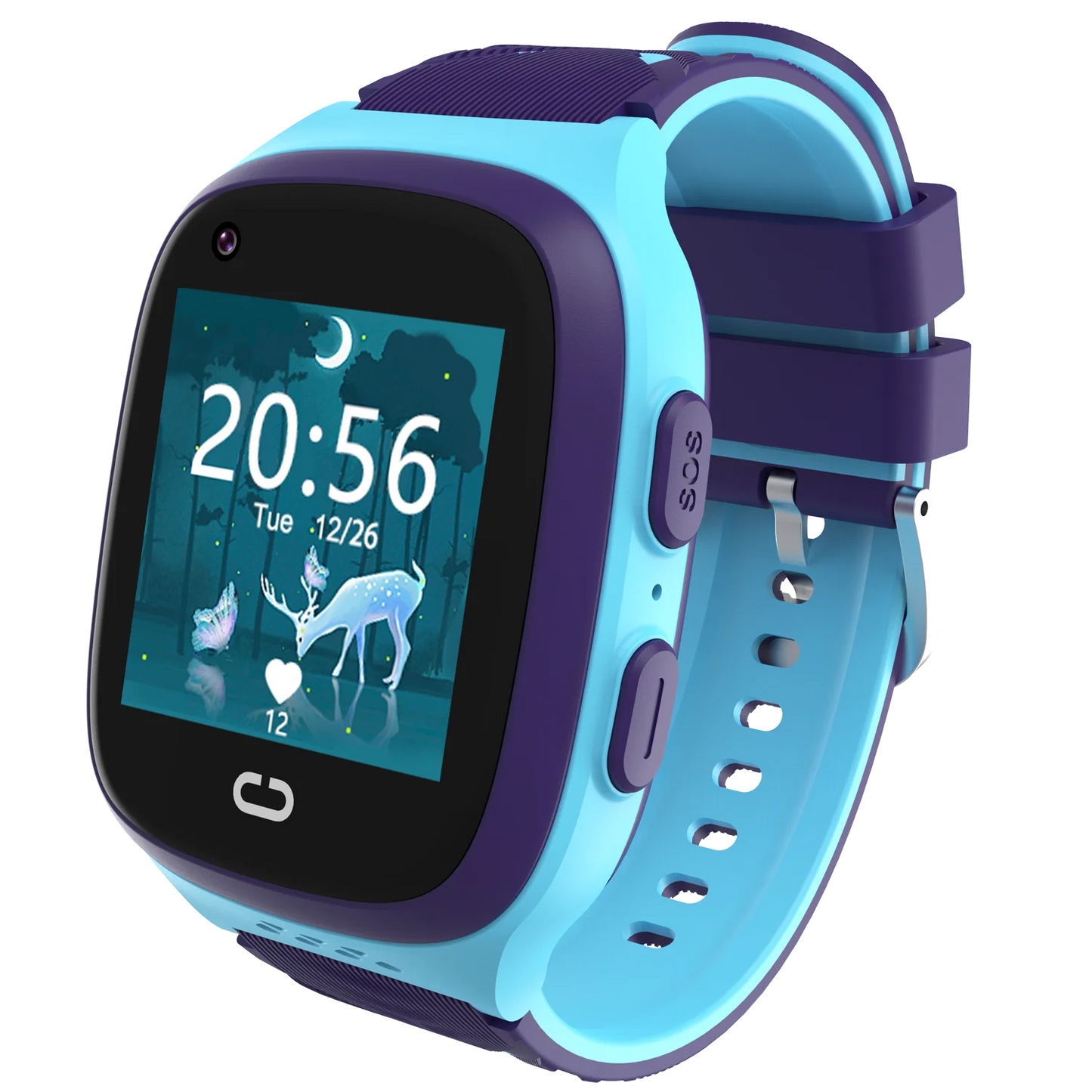 Kids GPS smartwatch featuring WiFi and LBS tracking with a durable design.

