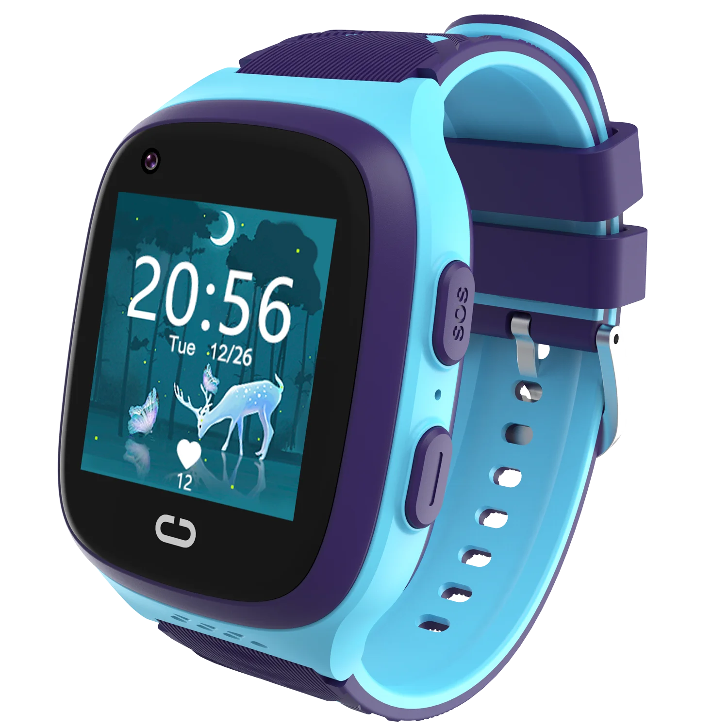 Kids GPS smartwatch featuring WiFi and LBS tracking with a durable design.

