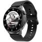 Smartwatch with GPS tracking, motion sensors, and wireless charging capabilities.

