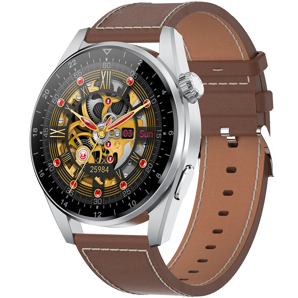 Smartwatch designed for sports tracking with durable and stylish build.

