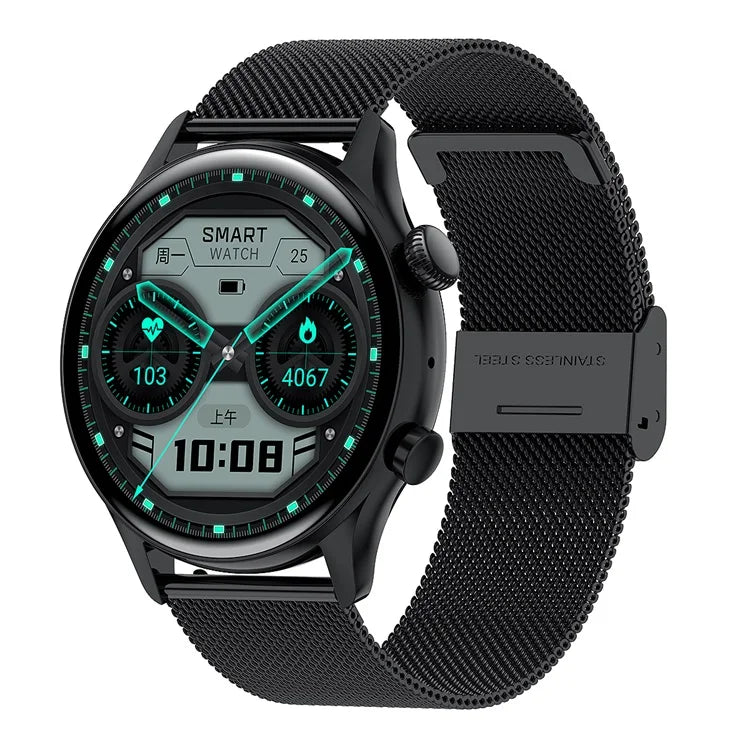 Smartwatch with a sleek design, IP68 waterproof, NFC-enabled, and advanced sport tracking features.

