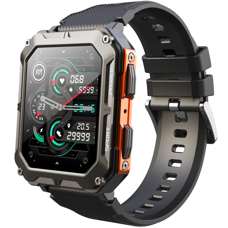 A rugged outdoor smartwatch featuring sport tracking and water resistance, perfect for adventures.

