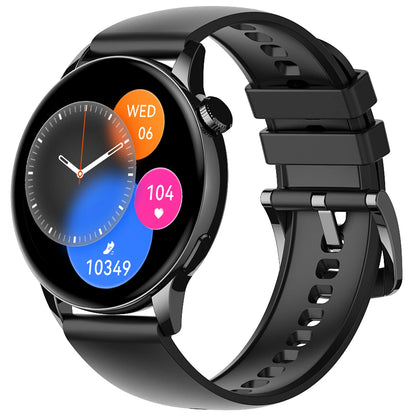 Gold smartwatch with a round dial, showcasing elegance and functionality.

