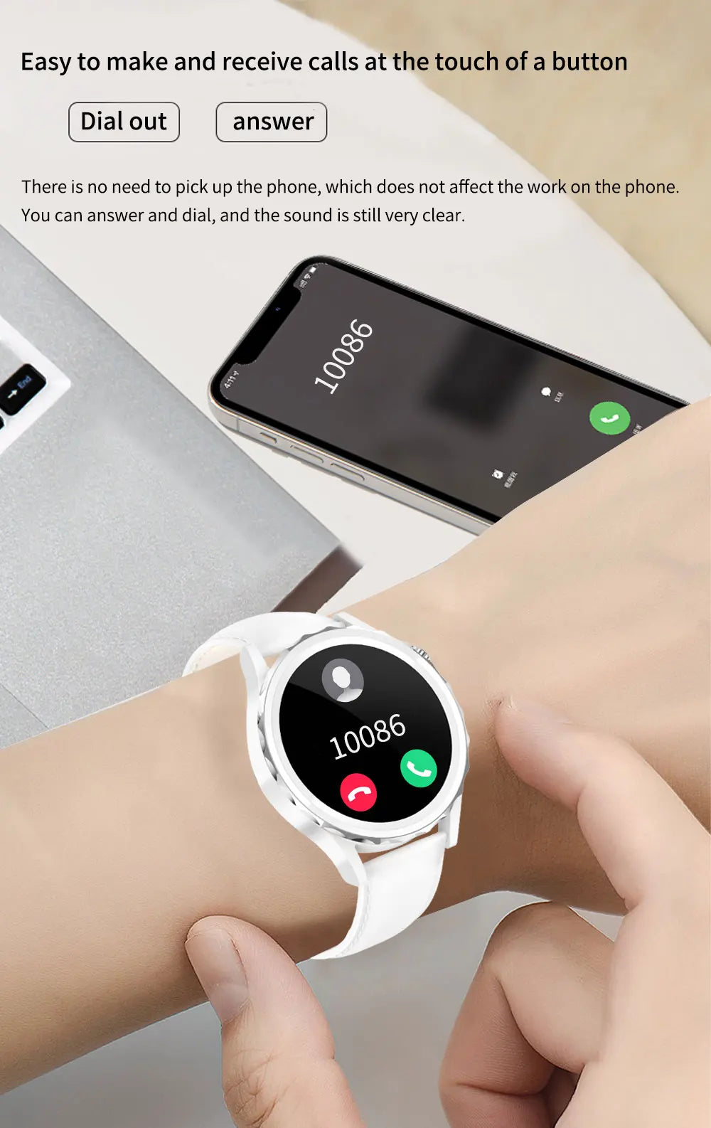 Valdus LC 304 women’s smartwatch featuring IP68 waterproofing, AI voice assistance, and an elegant design.
