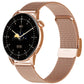 Gold smartwatch with a round dial, showcasing elegance and functionality.

