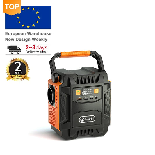 Flashfish A201 portable power station with 200W output and compact design.