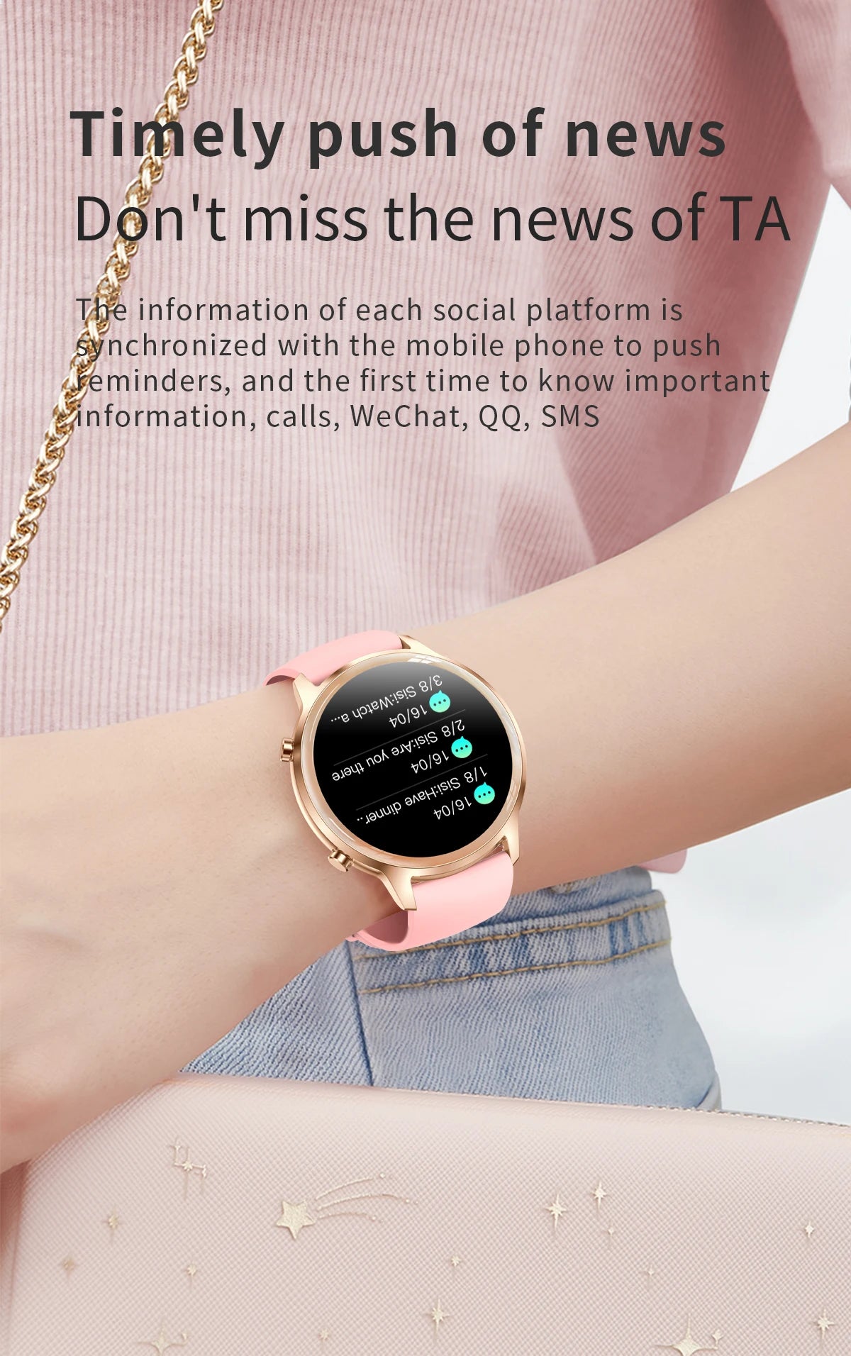 Smartwatch with a high-resolution screen, fitness tracking, and a stylish design.

