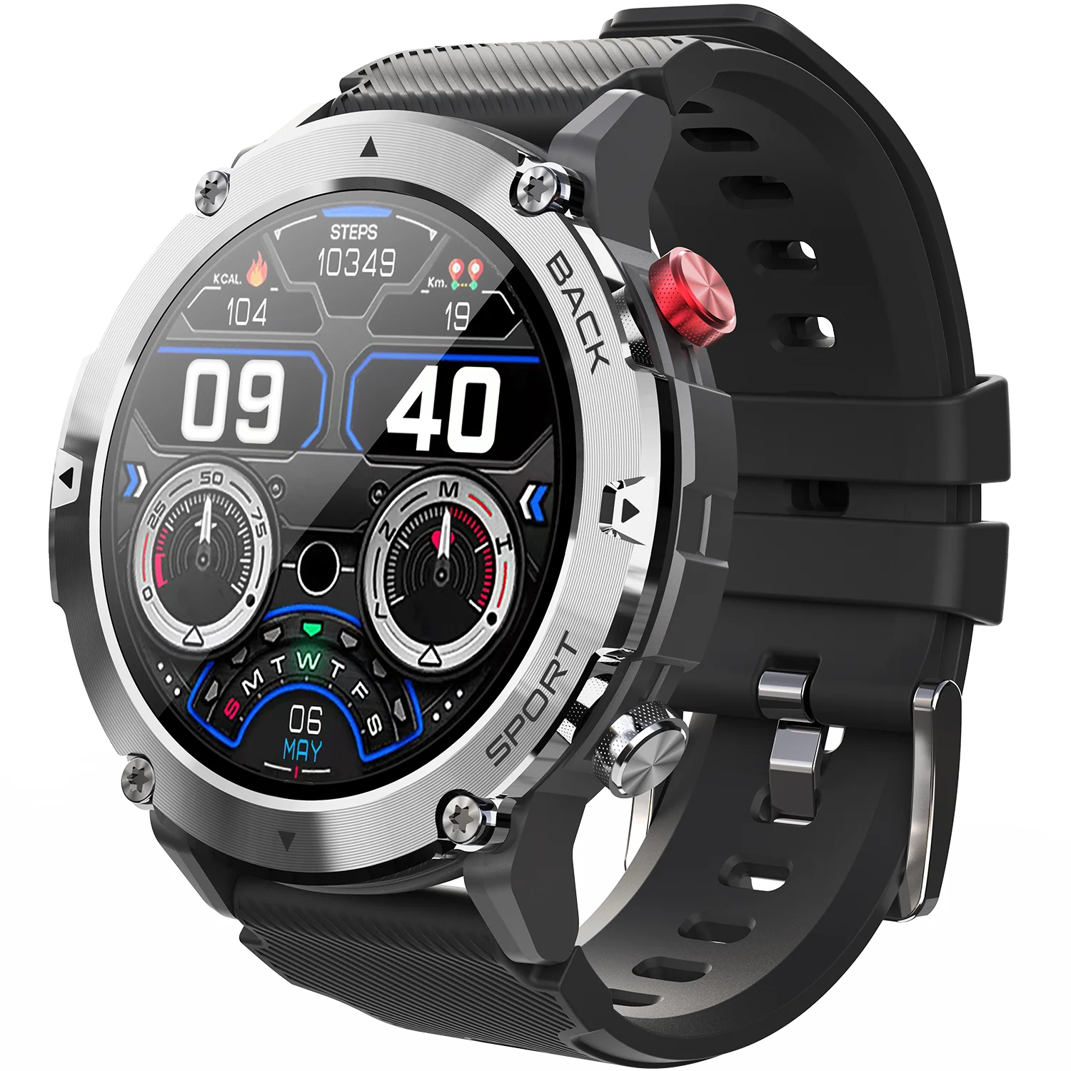 Valdus Outdoor Smartwatch featuring IP68 waterproofing, Bluetooth calling, and a rugged design.

