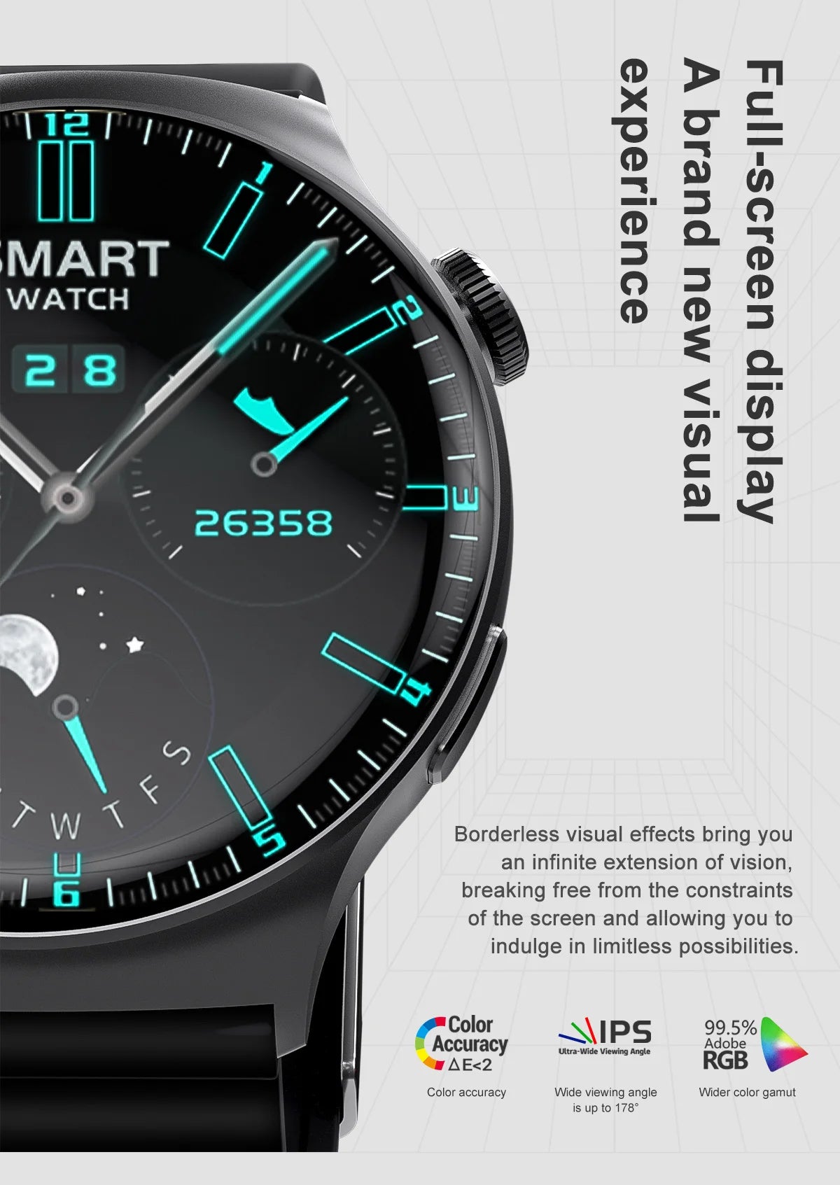 Valdus smartwatch with a 1.51-inch screen, ECG monitoring, and fitness tracking features.

