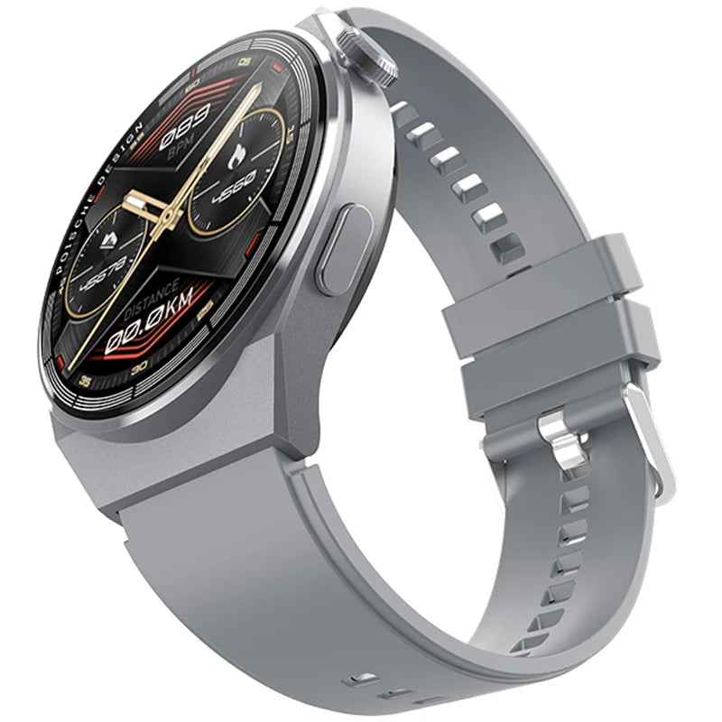 Smartwatch with a 1.52-inch color screen, NFC, and voice assistant capabilities.

