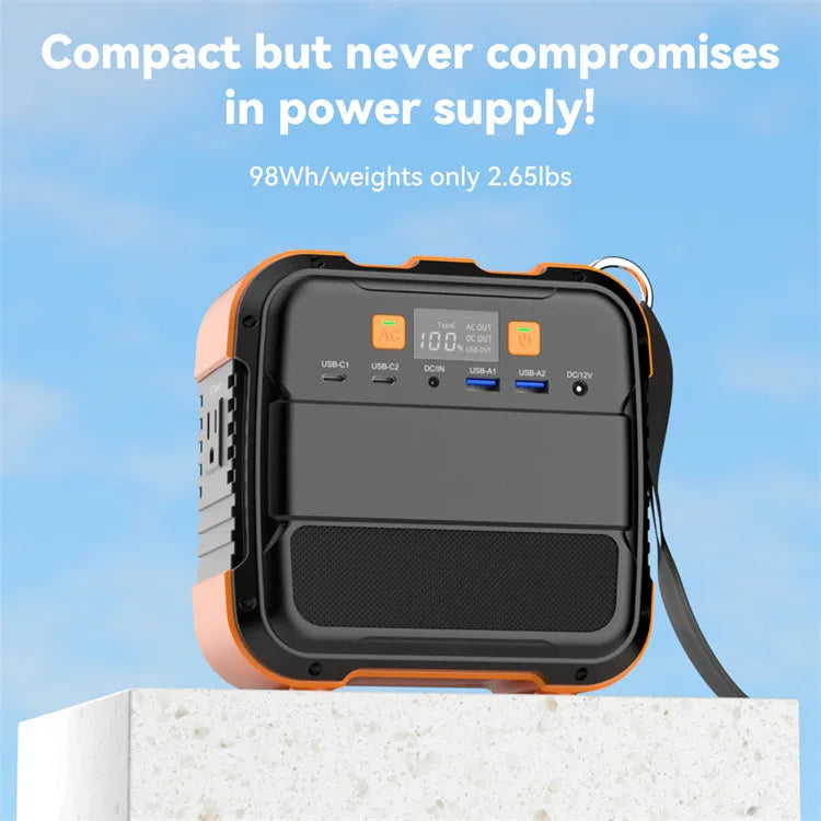 Compact Flashfish A101 Mini Power Station with 120W output, ideal for outdoor and emergency use