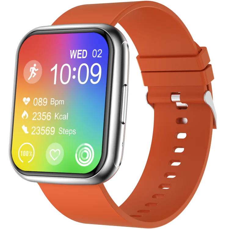 A stylish 1.8-inch smartwatch featuring a high-definition display and advanced tracking features.