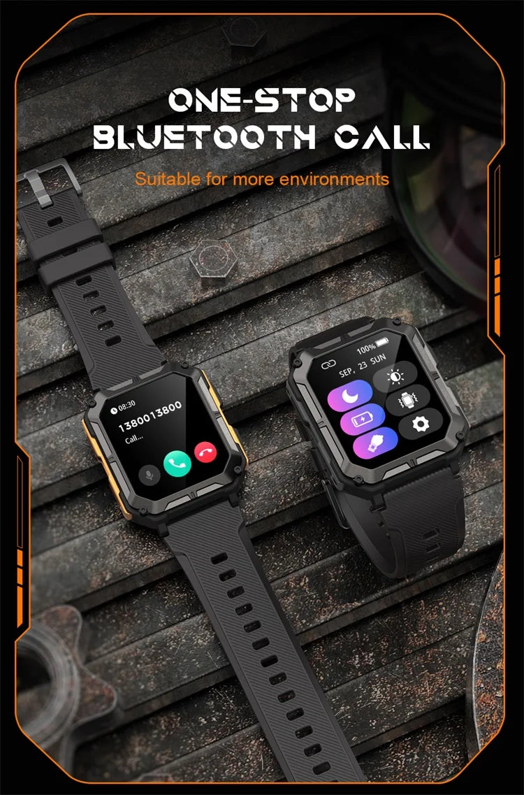 A rugged outdoor smartwatch featuring sport tracking and water resistance, perfect for adventures.

