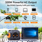Flashfish A301 Portable Power Station with 320W output and wireless charging capability.

