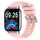 P66 smartwatch featuring a square design with adjustable brightness and a silicone band.

